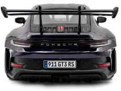 2024 Porsche 911 GT3 RS Weissach Package Viola Purple Metallic with Carbon Hood Stripes and Top 1/18 Diecast Model Car by Solido