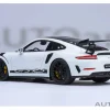 Porsche 911 (991.2) GT3 RS Weissach Package White with Carbon Hood and Top 1/18 Model Car by Autoart