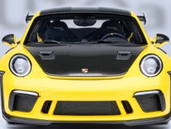 Porsche 911 (991.2) GT3 RS Weissach Racing Yellow with Carbon Hood and Top 1/18 Model Car by Autoart