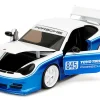 Porsche 911 GT3 RS (996) #845 White and Blue Metallic "Toyo Tires" "Hyper-Spec" Series 1/24 Diecast Model Car by Jada