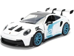 Porsche 911 GT3 RS (992) #12 White with Blue Stripes and Carbon Top 