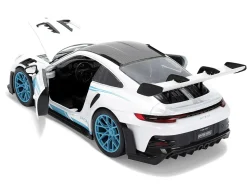 Porsche 911 GT3 RS (992) #12 White with Blue Stripes and Carbon Top 