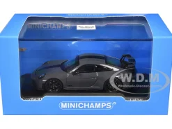 2025 Porsche 911 (992.2) GT3 Weissach Package Gray with Carbon Stripe Limited Edition to 240 pieces Worldwide 1/64 Diecast Model Car by Minichamps