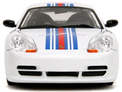 Porsche 911 GT3 (996) White with Red and Blue Stripes 