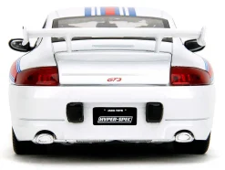 Porsche 911 GT3 (996) White with Red and Blue Stripes 