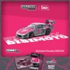 Porsche 935 K3V Bisimoto Gray Metallic with Pink Hood and Top with Tarmac Cards "Hobby64" Series 1/64 Diecast Model by Tarmac Works