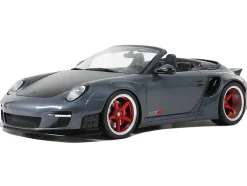 Porsche 911 LB-Works Alpha 9 Gray with Black Hood 1/18 Model Car by GT Spirit