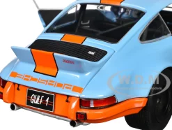 Porsche 911 RSR "Gulf Oil" Light Blue with Orange Stripes "Pink Slips" Series 1/18 Diecast Model Car by Jada