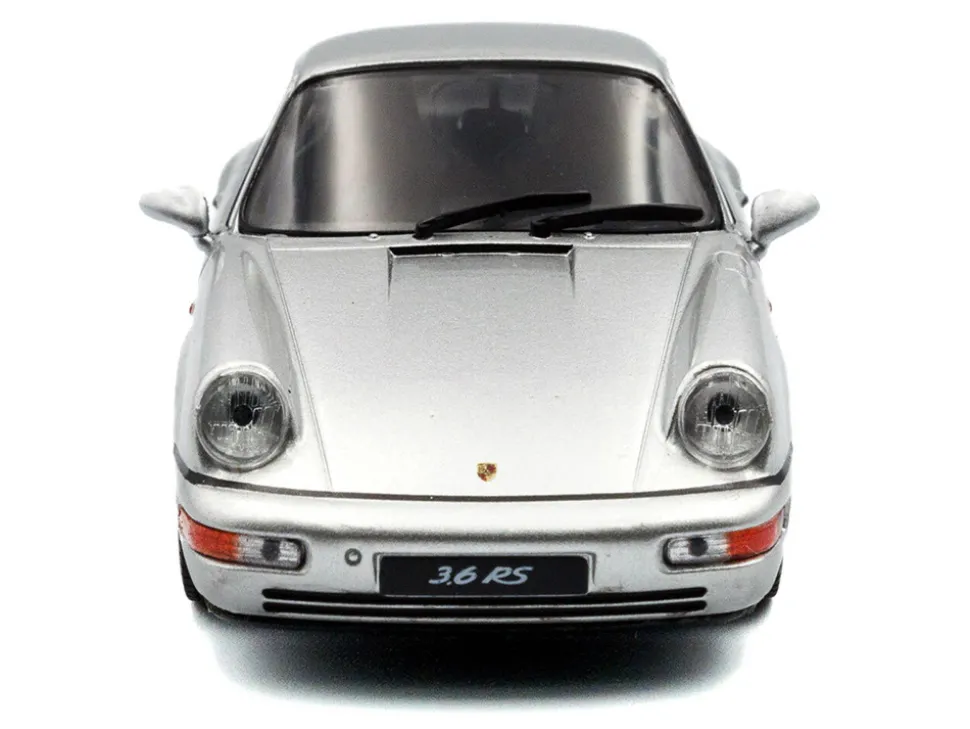 1994 Porsche 911 (964) RS Silver Metallic with Black Stripes 1/43 Diecast Model Car by Solido