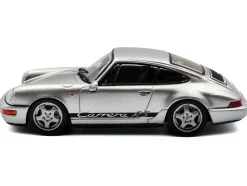 1994 Porsche 911 (964) RS Silver Metallic with Black Stripes 1/43 Diecast Model Car by Solido