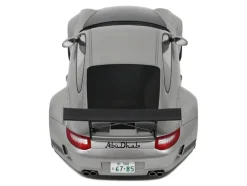2024 Porsche 911 RWB Abu Silver Metallic with Black Hood 1/18 Model Car by GT Spirit
