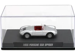1955 Porsche 550 Spyder Silver Metallic with Red Interior "Collection" Series 1/64 Diecast Model Car by Majorette