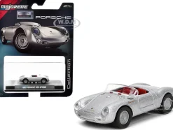 1955 Porsche 550 Spyder Silver Metallic with Red Interior 