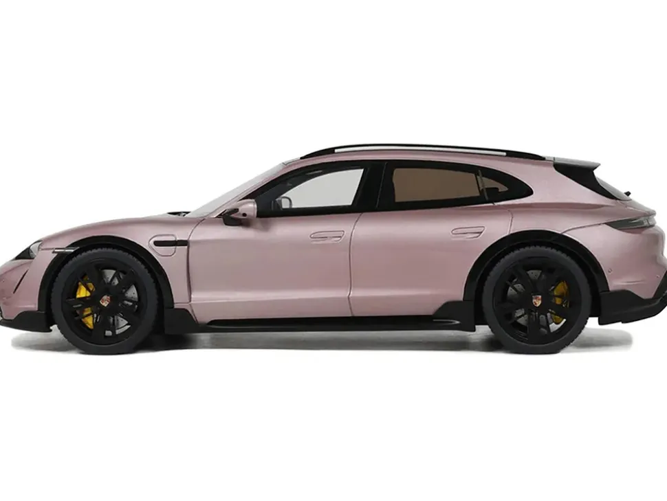 2022 Porsche Taycan Turbo S Cross Turismo Pink Metallic 1/18 Model Car by GT Spirit