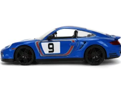 Porsche 911 Turbo (997) #9 Blue Metallic with Stripes 