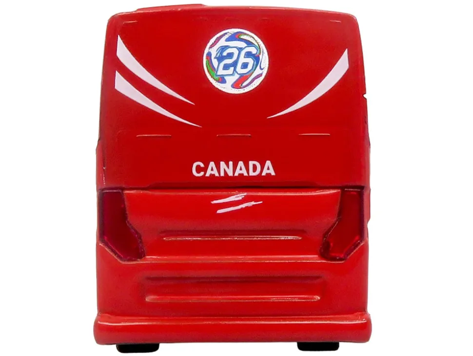 Prevost H3-45 Coach Bus "Canada National Soccer Team" Red with Graphics "International Federation of the Global Game" Series Limited Edition to 504 pieces Worldwide 1/87 (HO) Diecast Model by Iconic Replicas