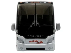 Prevost H3-45 Coach Bus "Holiday Tours - 2024 IMG Operator of the Year" White with Graphics Limited Edition 1/64 Diecast Model by Iconic Replicas