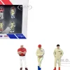 Race Drivers 4 Piece Diecast Figure Set BRE for 1/64 Scale Models Tarmac Works American Diorama T64F-006-BRE1