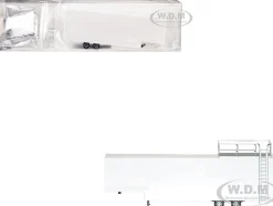 Race Horse Transport Trailer White 1/87 (HO) Plastic Model by Promotex