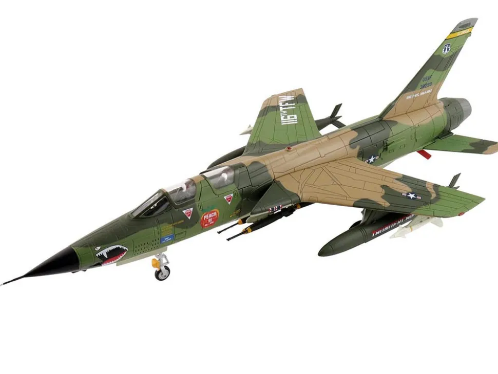 Republic F-105F Thunderchief Fighter-Bomber Aircraft "63-8299, Peach 91, 128th Tactical Fighter Squadron, Georgia ANG, Dobbins Air Reserve Base" United States Air Force "Air Power Series" 1/72 Diecast Model by Hobby Master
