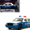 Rick Grimes' Ford Crown Victoria "Sheriff" Blue and White "The Walking Dead" (2010-2022) TV Series "Hollywood Rides" Series 1/32 Diecast Model Car by Jada