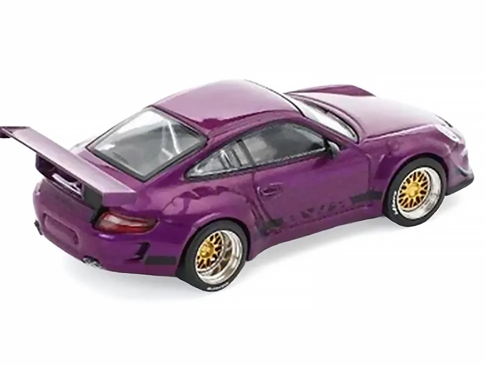 RWB 997 Purple Metallic with Black Stripes 1/64 Diecast Model Car by Pop Race