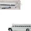 School Bus White 1/87 (HO) Plastic Model by Promotex