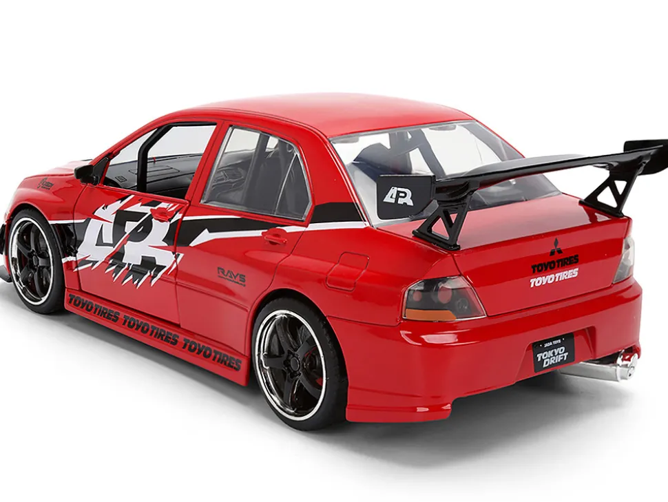 Sean's Mitsubishi Lancer Evolution IX RHD (Right Hand Drive) Red with Graphics "The Fast and the Furious: Tokyo Drift" (2006) Movie "Fast & Furious 25 Years" Series 1/24 Diecast Model Car by Jada