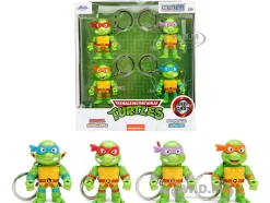 Set of 4 Diecast Figure Key Chains Teenage Mutant Ninja Turtles TV Series Metalfigs Series Diecast Models Jada 34359
