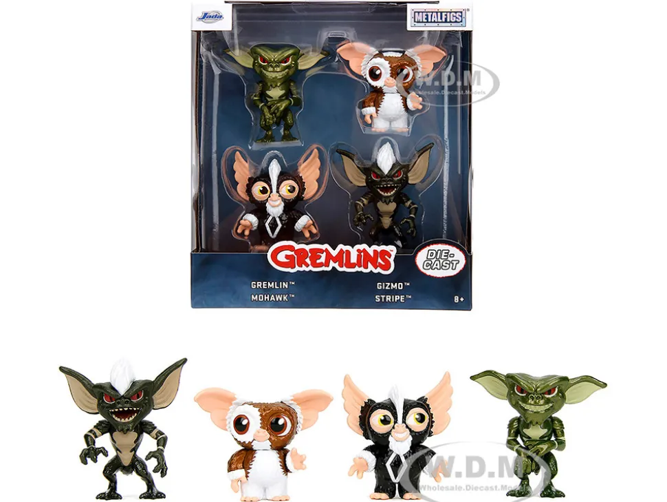 Set of 4 Diecast Figures "Gremlins" (1984) Movie "Metalfigs" Series Diecast Models by Jada