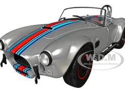 1965 Shelby Cobra 427 MKII "Solido Works M Racing Tribute" Gray Metallic with Stripes 1/18 Diecast Model Car by Solido
