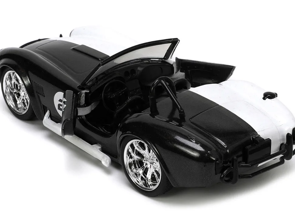1965 Shelby Cobra 427 S/C #2 Black Metallic White Harvey Two-Face Diecast Figure Batman Hollywood Rides Series 1/32 Diecast Model Car Jada 33091