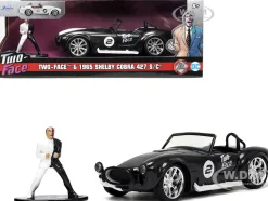 1965 Shelby Cobra 427 S/C #2 Black Metallic White Harvey Two-Face Diecast Figure Batman Hollywood Rides Series 1/32 Diecast Model Car Jada 33091