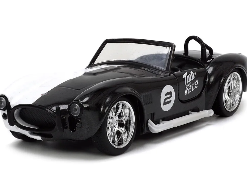 1965 Shelby Cobra 427 S/C #2 Black Metallic White Harvey Two-Face Diecast Figure Batman Hollywood Rides Series 1/32 Diecast Model Car Jada 33091