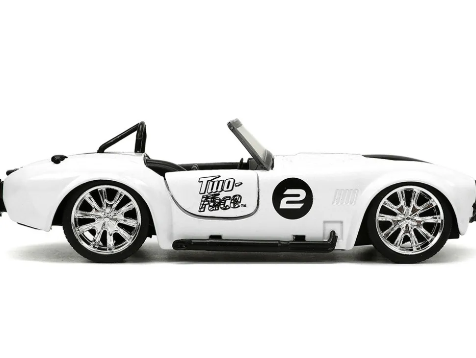1965 Shelby Cobra 427 S/C #2 Black Metallic White Harvey Two-Face Diecast Figure Batman Hollywood Rides Series 1/32 Diecast Model Car Jada 33091
