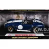 1965 Shelby Cobra 427 S/C Blue With Printed Carroll Shelby Signature 1/18 Diecast Model Car Shelby Collectibles 121-1