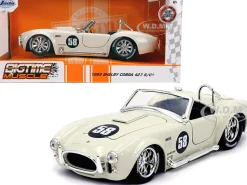 1965 Shelby Cobra 427 S/C #58 Cream Bigtime Muscle 1/24 Diecast Model Car Jada 31864