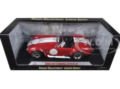 1965 Shelby Cobra 427 S/C Red with White Stripes With Printed Carroll Shelby Signature 1/18 Shelby Collectibles SC122-1