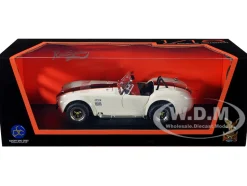1964 Shelby Cobra 427 S/C Roadster Cream Black Orange Stripes 1/18 Diecast Model Car Road Signature 92058