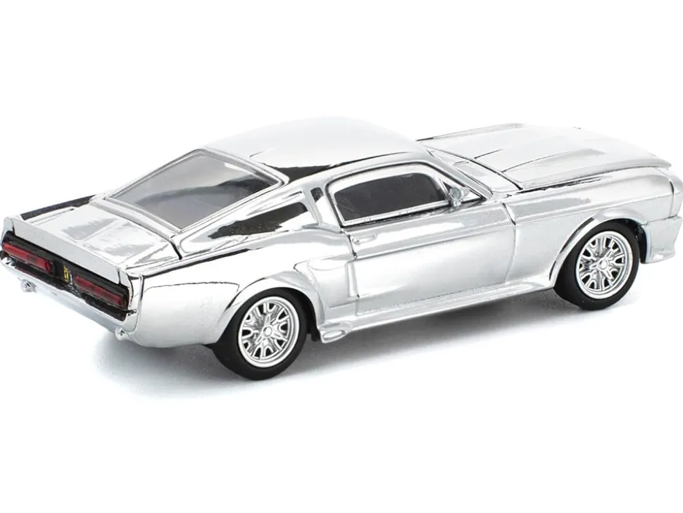 Shelby Mustang GT500 Silver Chrome 1/64 Diecast Model Car by Pop Race