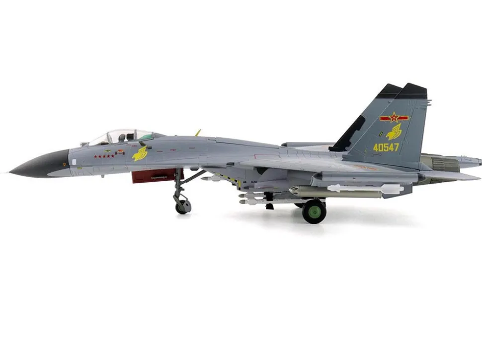 Shenyang J-11A Fighter Aircraft "40547, Golden Helmet" (2014) People's Liberation Army Air Force with 1/8 Scale Golden Helmet "Air Power Series" 1/72 Diecast Model by Hobby Master