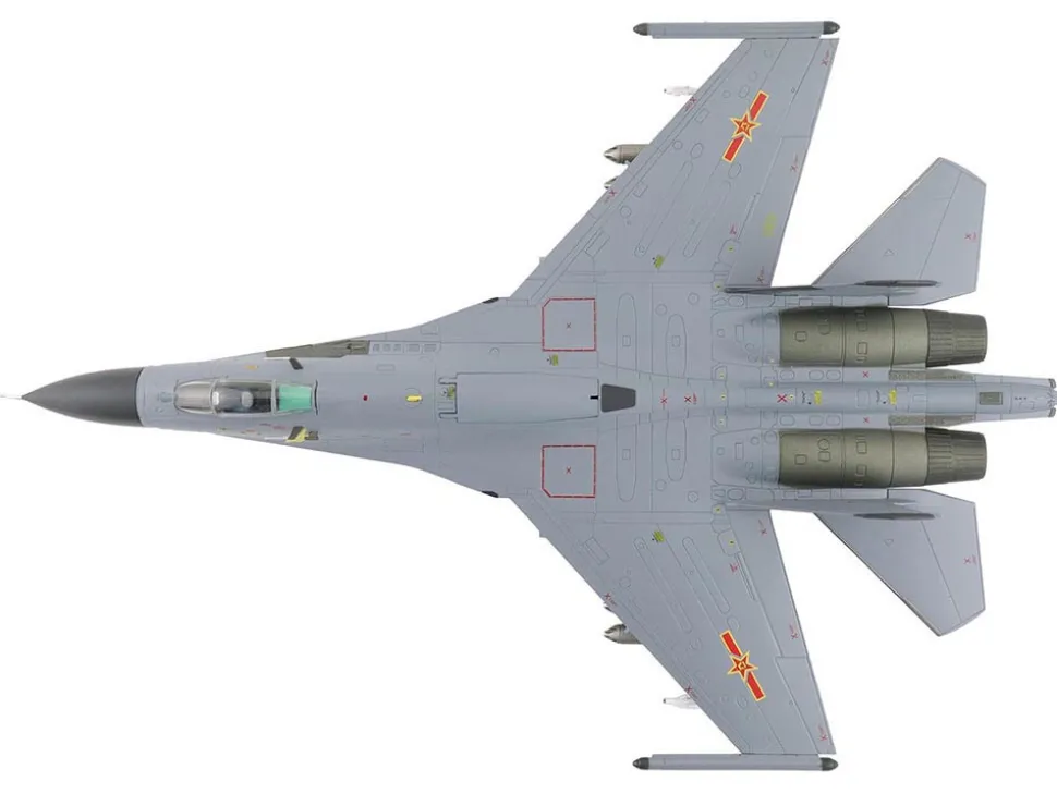 Shenyang J-11A Fighter Aircraft "40547, Golden Helmet" (2014) People's Liberation Army Air Force with 1/8 Scale Golden Helmet "Air Power Series" 1/72 Diecast Model by Hobby Master