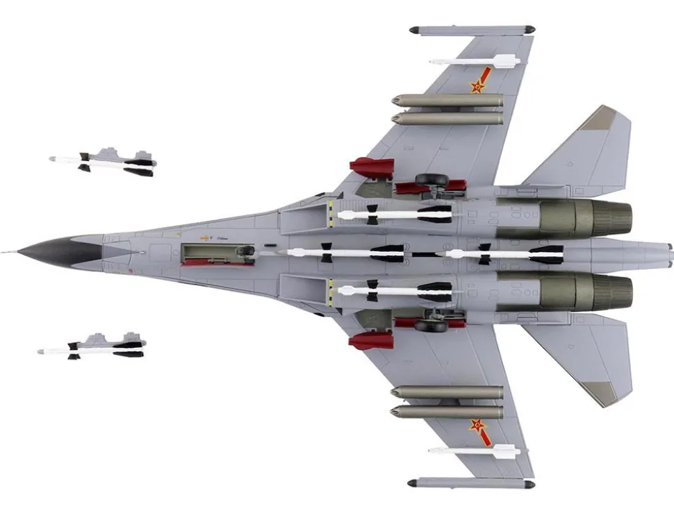 Shenyang J-11A Fighter Aircraft "40547, Golden Helmet" (2014) People's Liberation Army Air Force with 1/8 Scale Golden Helmet "Air Power Series" 1/72 Diecast Model by Hobby Master