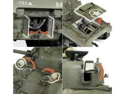Sherman M4 75 Medium Tank U.S. 753th Tank Battalion Gustav Line Italy 1944 Engine Plus Series 1/32 Diecast Model Metal Proud MP-912101A