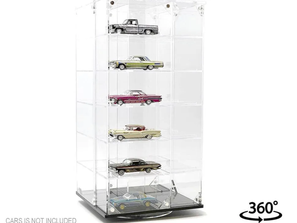 Showcase 24 Car Display Desktop Spinner with Cover Mijo Exclusives for 1/64 Scale Models MJ17032