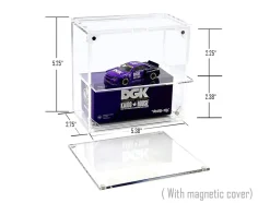 Showcase 2 Cars Desk Top Display Case with Cover "Mijo Exclusives" for 1/64 Scale Models
