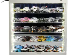 Showcase Wall Mount 5 Tier Display Case White with Mirror Back Panel Mijo Exclusives 1/64-1/43 Scale Models MJ8850MW