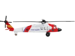 Sikorsky HH 60J Jayhawk Helicopter White and Red United States Coast Guard with Runway Section Diecast Model Runway24 RW075