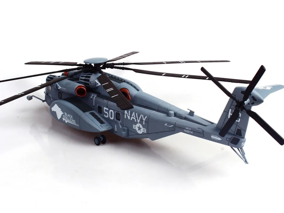 Sikorsky MH-53E Sea Dragon Helicopter "United States Navy, Black Stallions, Tail Number 50" Light Gray 1/72 Diecast Model by Panzerkampf
