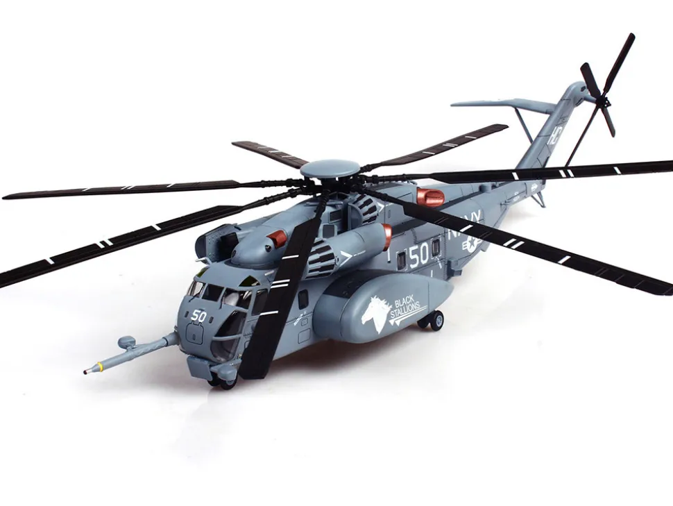 Sikorsky MH-53E Sea Dragon Helicopter "United States Navy, Black Stallions, Tail Number 50" Light Gray 1/72 Diecast Model by Panzerkampf